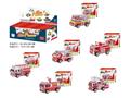 18PCS 6款回力消防车立体拼图水罐消防车:19pcs